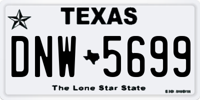 TX license plate DNW5699