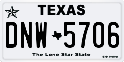 TX license plate DNW5706