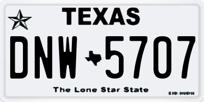 TX license plate DNW5707