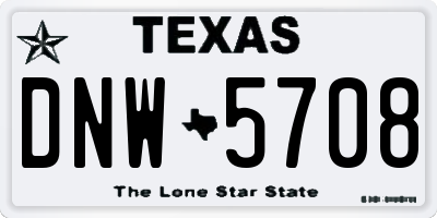 TX license plate DNW5708