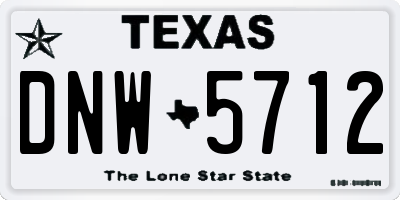 TX license plate DNW5712