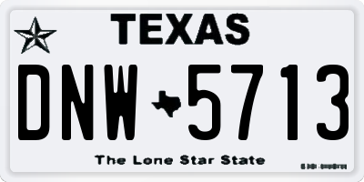 TX license plate DNW5713