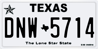 TX license plate DNW5714