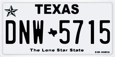 TX license plate DNW5715