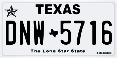 TX license plate DNW5716
