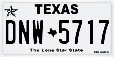 TX license plate DNW5717