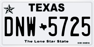 TX license plate DNW5725
