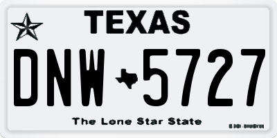 TX license plate DNW5727