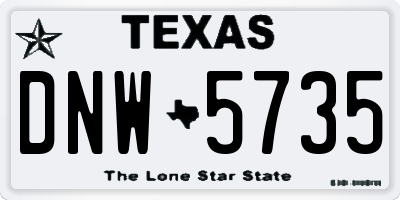 TX license plate DNW5735