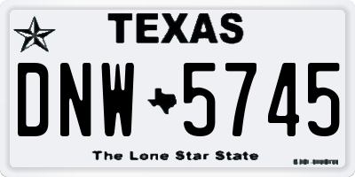 TX license plate DNW5745
