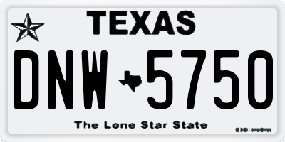 TX license plate DNW5750