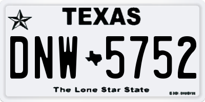 TX license plate DNW5752