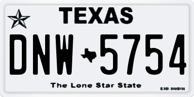 TX license plate DNW5754