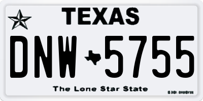 TX license plate DNW5755