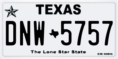 TX license plate DNW5757