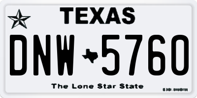 TX license plate DNW5760