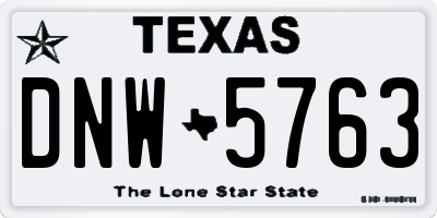 TX license plate DNW5763