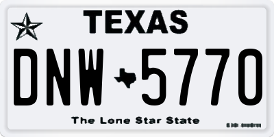 TX license plate DNW5770