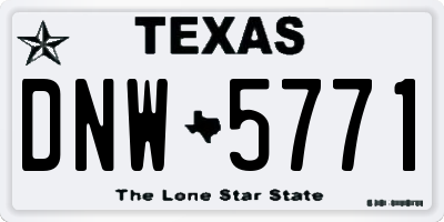 TX license plate DNW5771