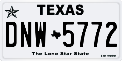 TX license plate DNW5772