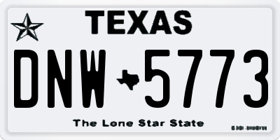 TX license plate DNW5773