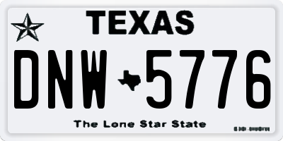 TX license plate DNW5776