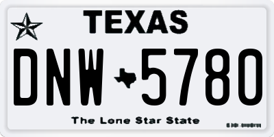 TX license plate DNW5780
