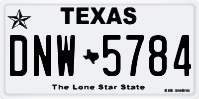 TX license plate DNW5784