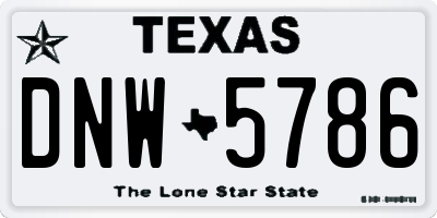 TX license plate DNW5786