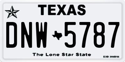 TX license plate DNW5787