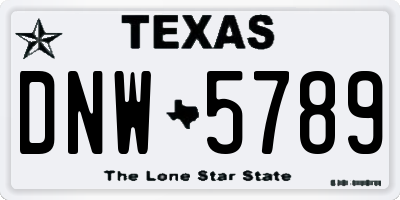 TX license plate DNW5789