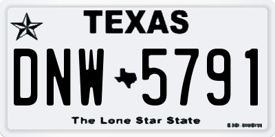 TX license plate DNW5791