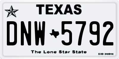 TX license plate DNW5792