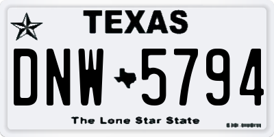 TX license plate DNW5794