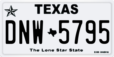 TX license plate DNW5795