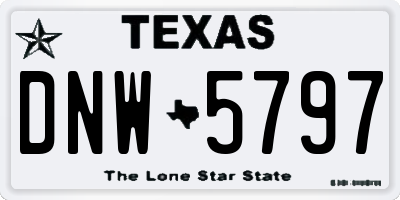 TX license plate DNW5797