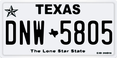 TX license plate DNW5805