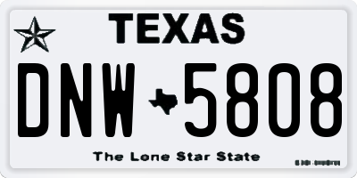TX license plate DNW5808
