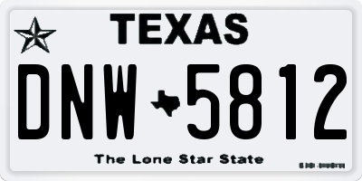 TX license plate DNW5812