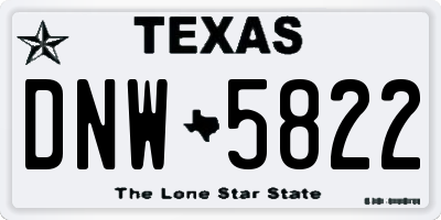 TX license plate DNW5822