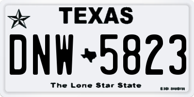 TX license plate DNW5823