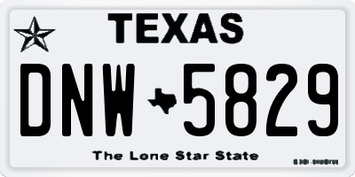 TX license plate DNW5829
