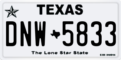 TX license plate DNW5833