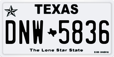 TX license plate DNW5836