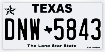 TX license plate DNW5843