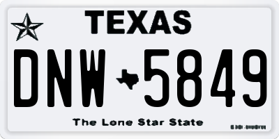 TX license plate DNW5849