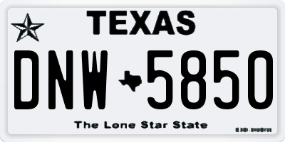TX license plate DNW5850