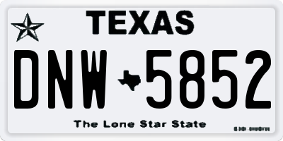 TX license plate DNW5852
