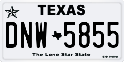 TX license plate DNW5855