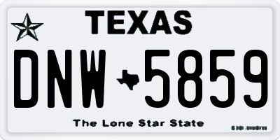 TX license plate DNW5859